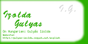 izolda gulyas business card